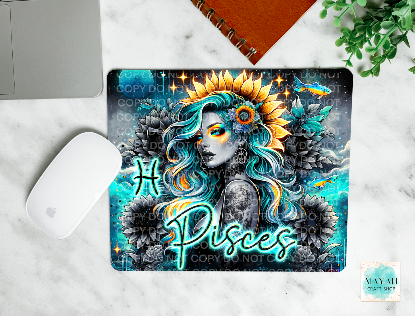 Pisces mouse pad. -Mayan Craft Shop