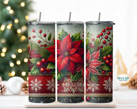 Poinsettias tumbler. -Mayan Sub Shop