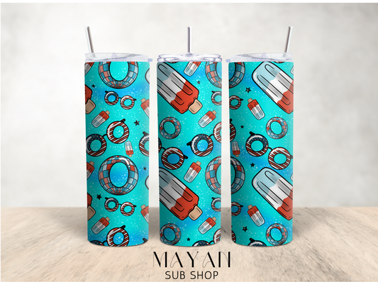 Popsicles and floats 20 oz. skinny tumbler - Mayan Sub Shop