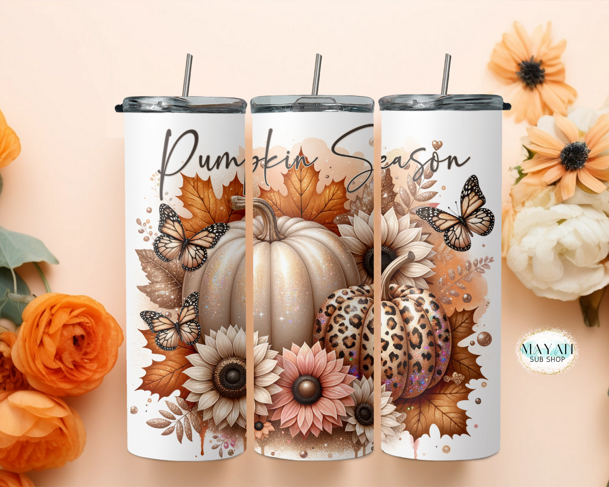 Pumpkin season tumbler. -Mayan Sub Shop