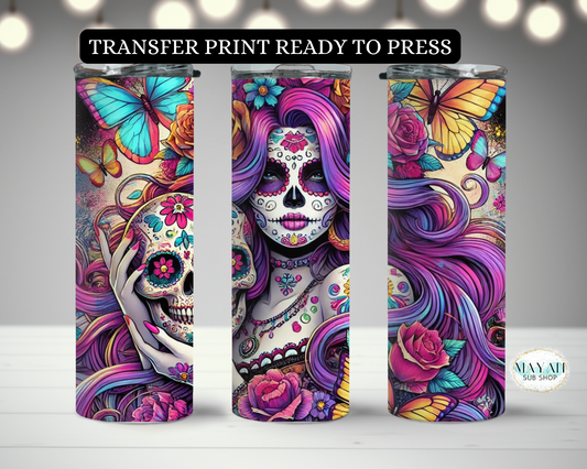 Purple Catrina Transfer Print