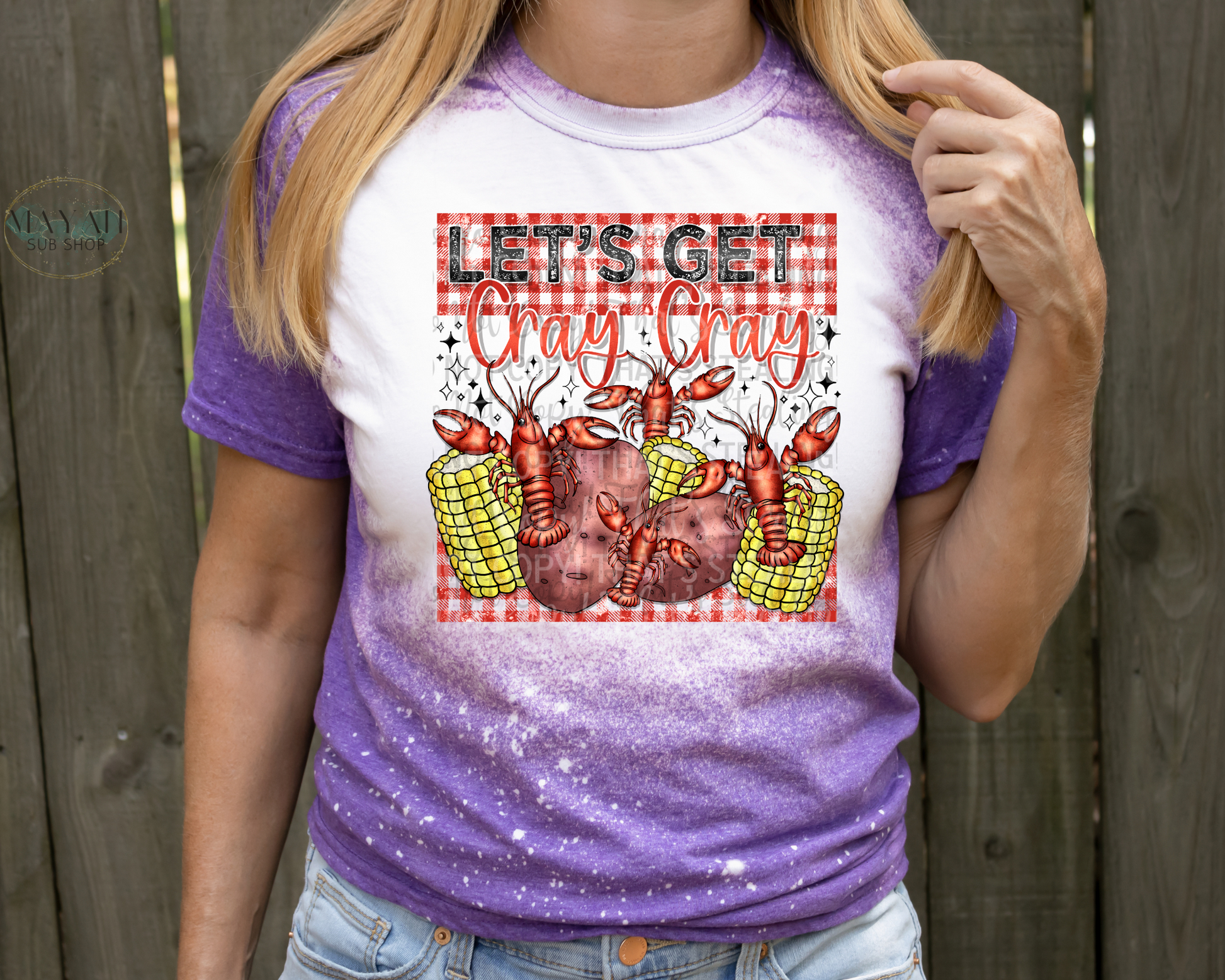 Let's Get Cray Cray Bleached Tee - Mayan Sub Shop