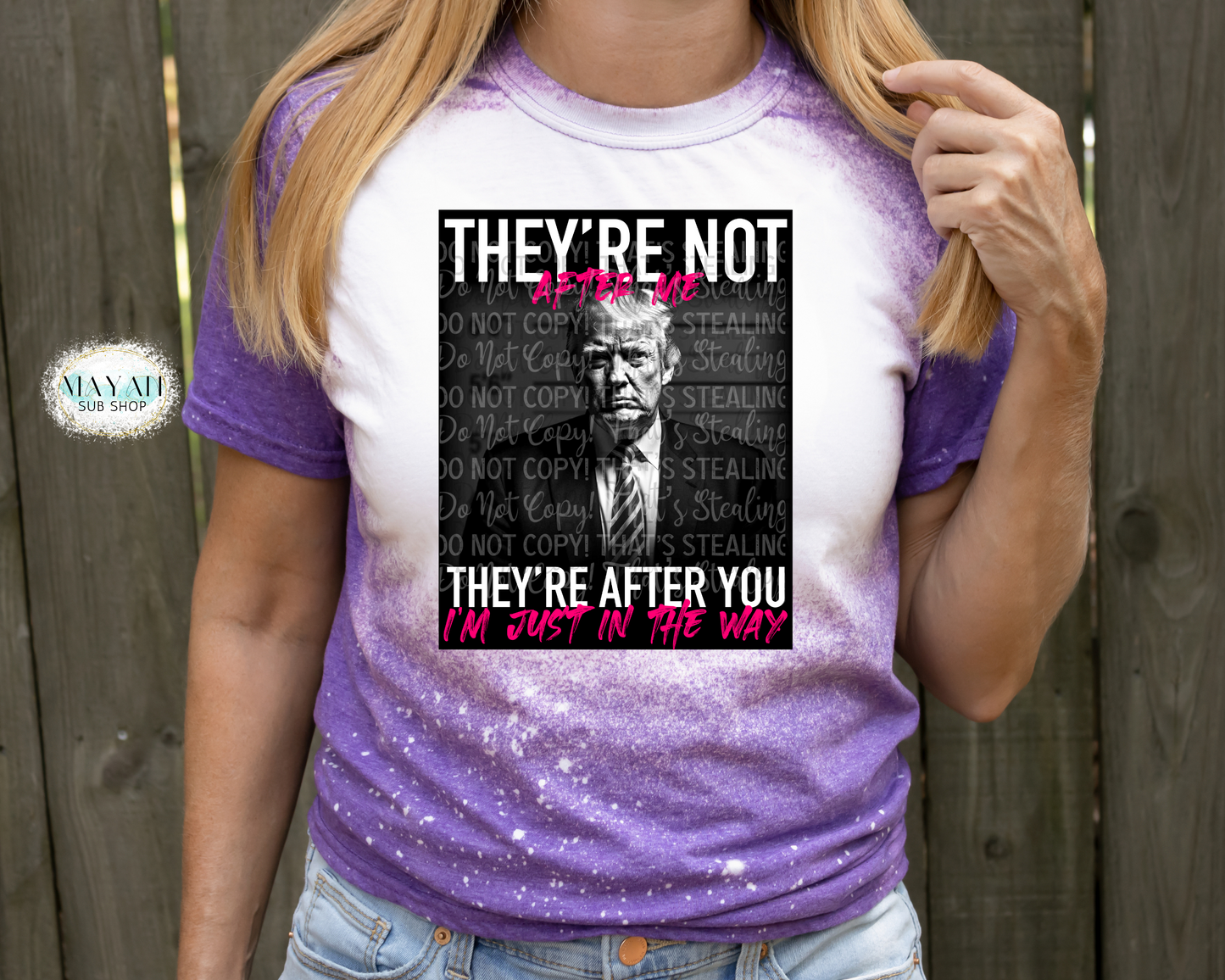 They're After You (Pink) Bleached Tee