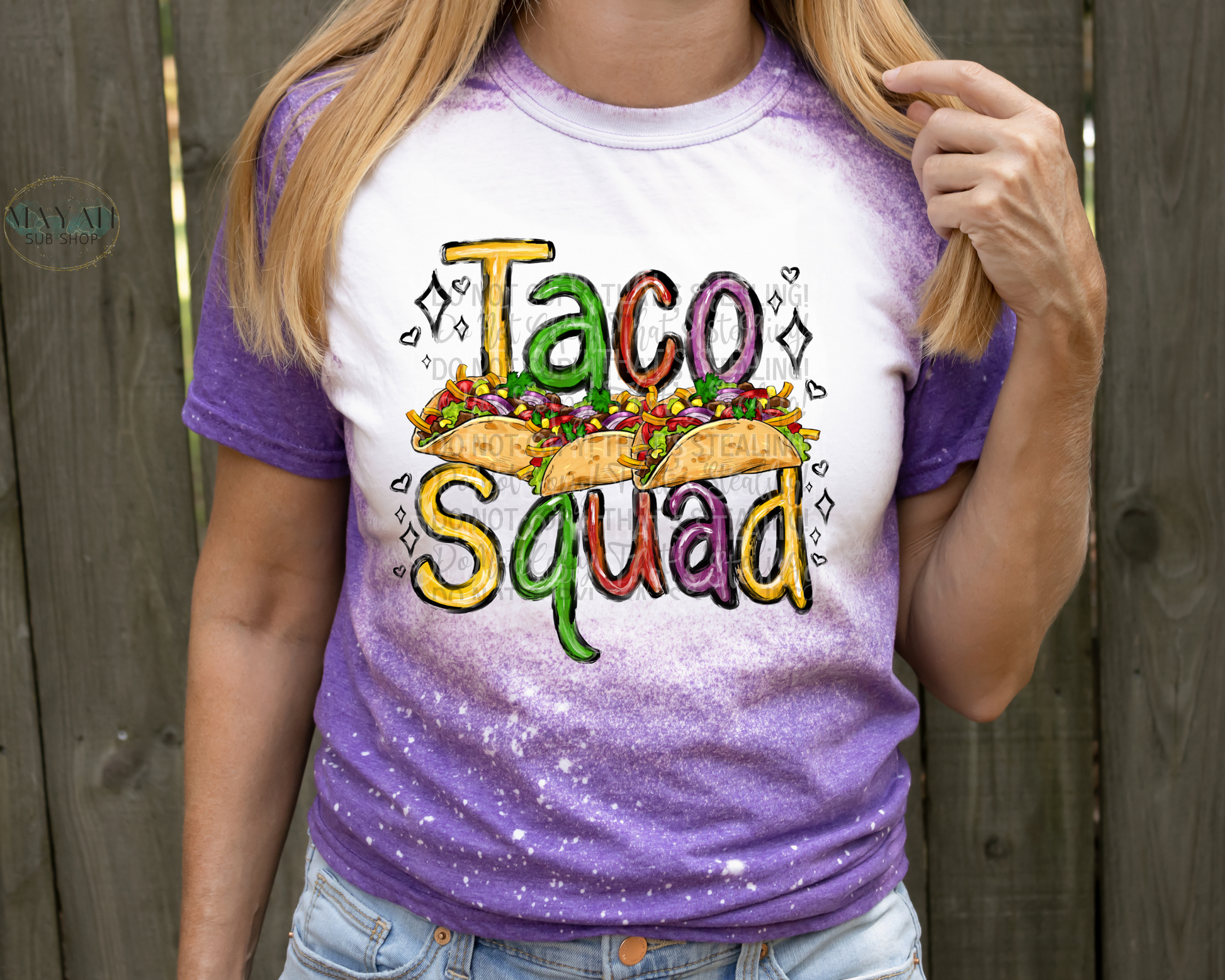 Taco Squad Bleached Tee - Mayan Sub Shop