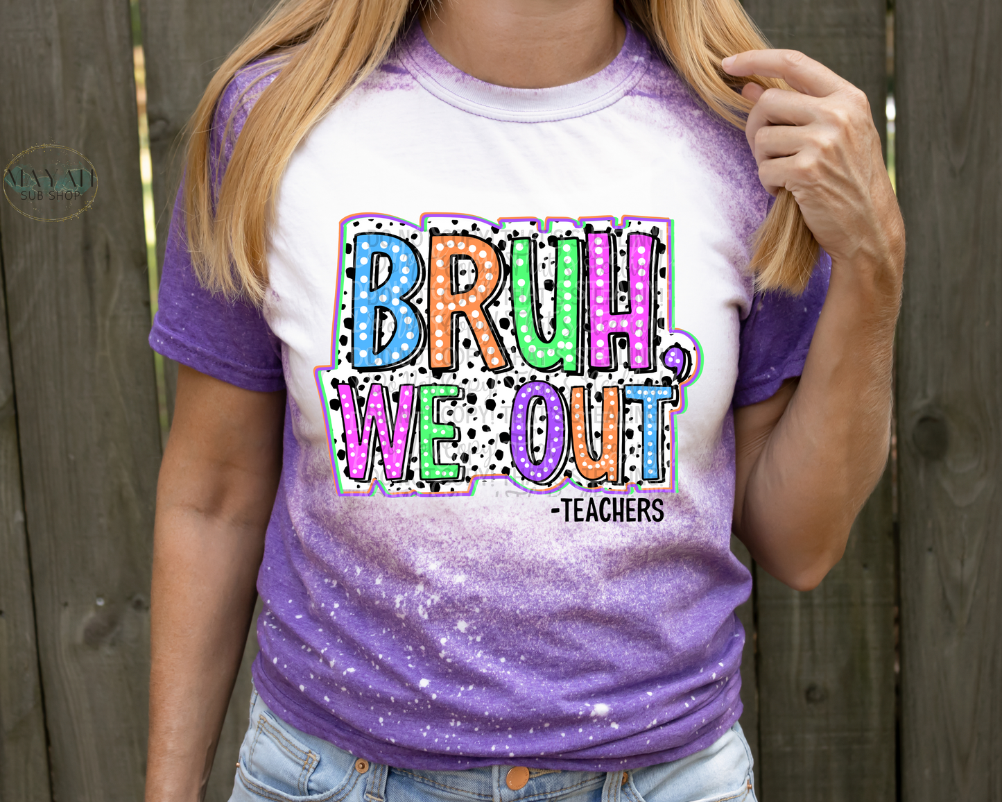 Bruh We Out Bleached Tee - Mayan Sub Shop