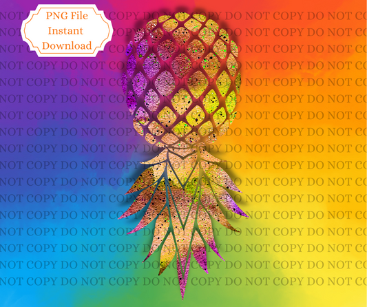 Upside down pineapple rainbow PNG file. - Mayan Sub Shop