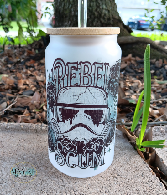 Rebel Scum 18 OZ. Frosted Glass Can - Mayan Sub Shop