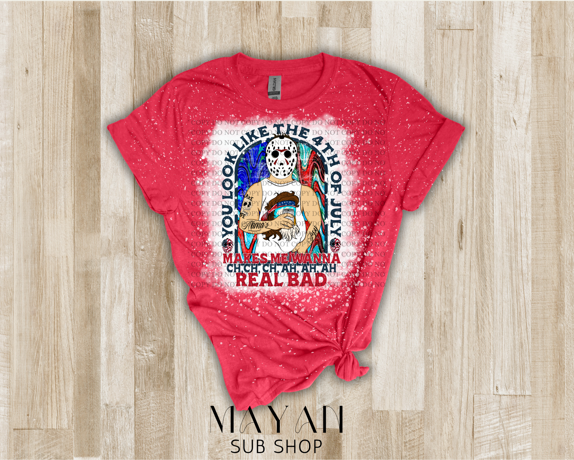 Look like the 4th of July Jason bleached shirt - Mayan Sub Shop