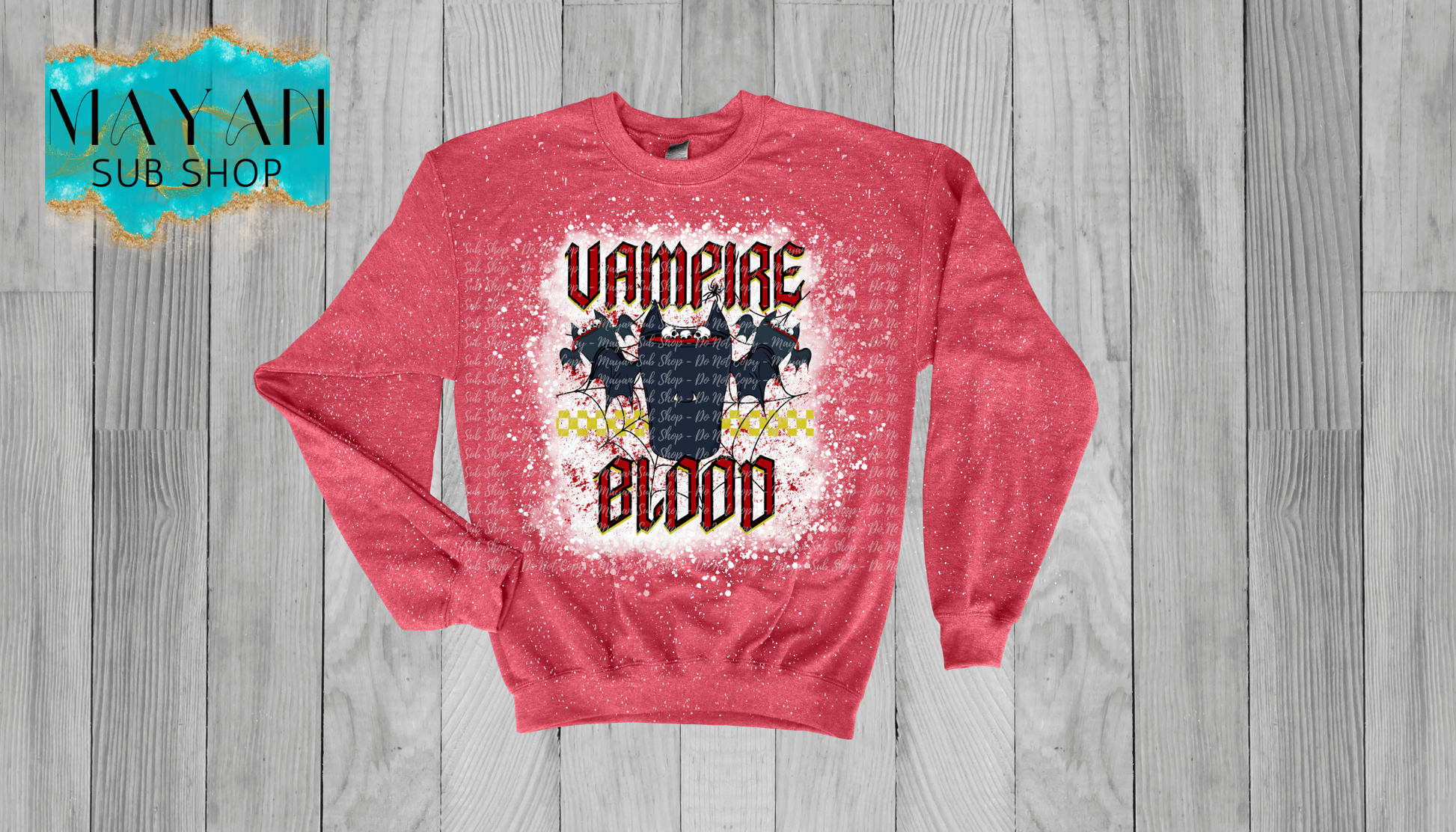 Vampire Blood Bleached Sweatshirt - Mayan Sub Shop