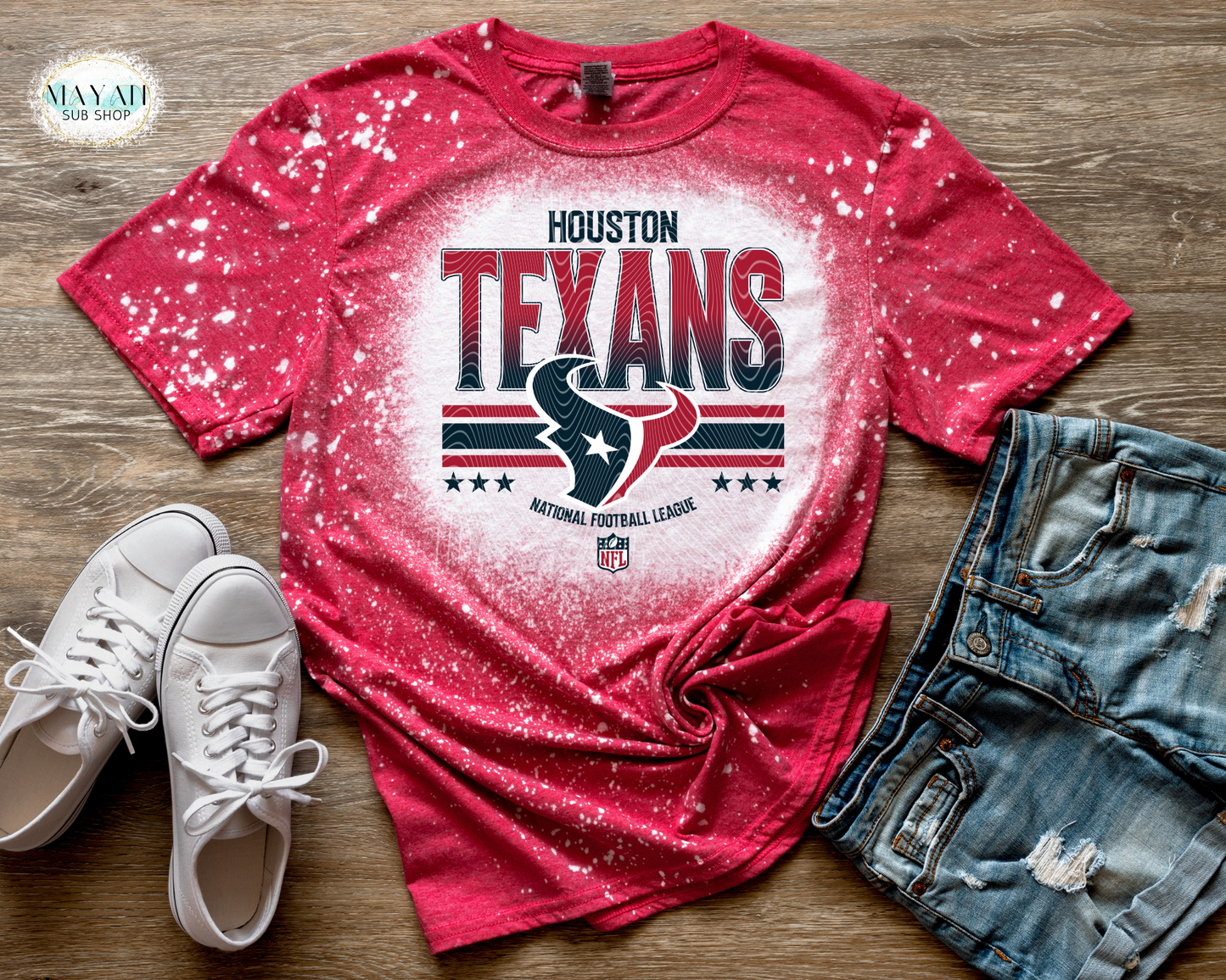 Houston Football League Bleached Tee