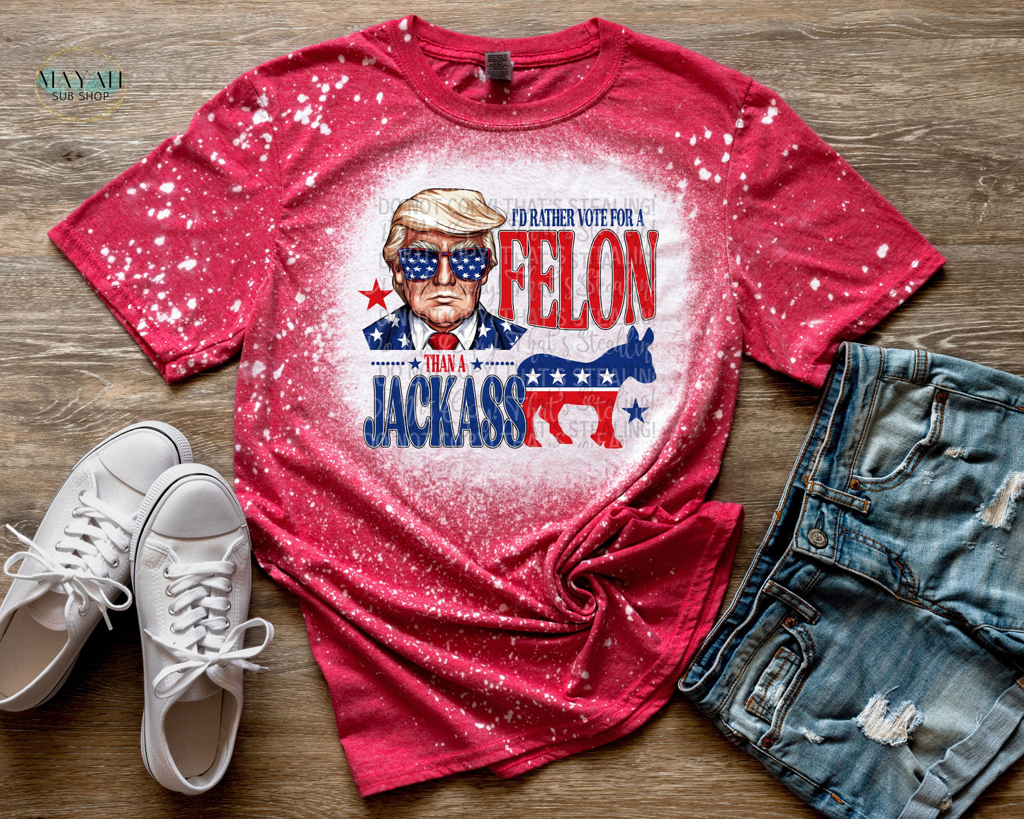 Vote For A Felon Bleached Tee