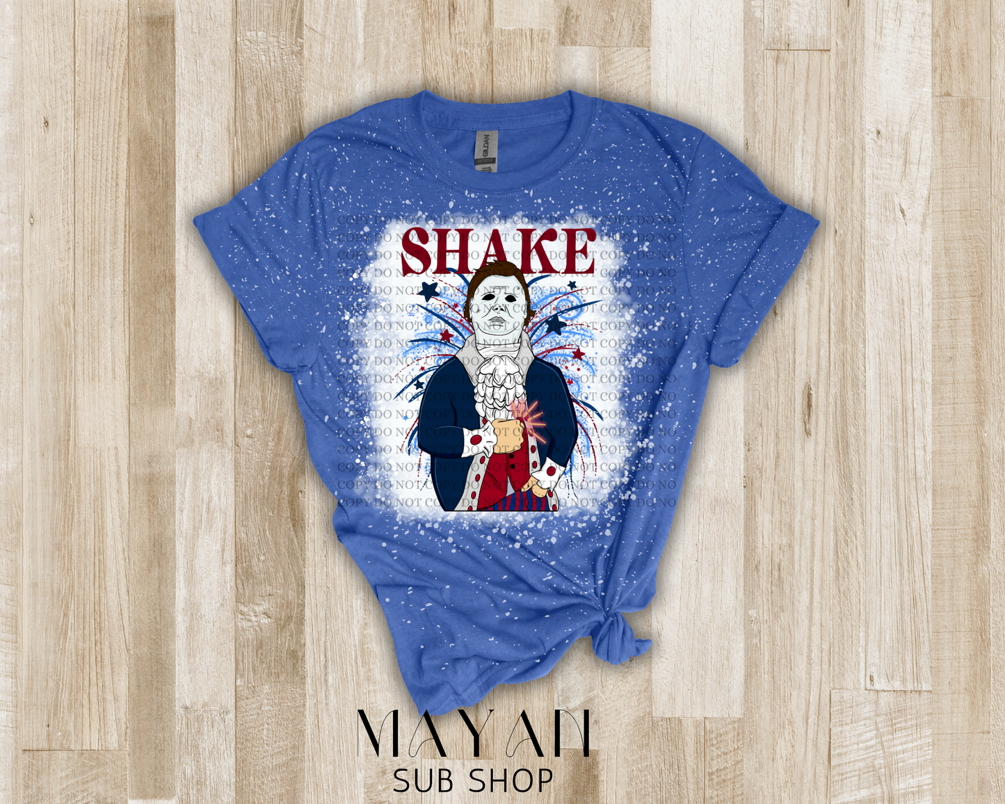 4th of July shake Michael bleached shirt