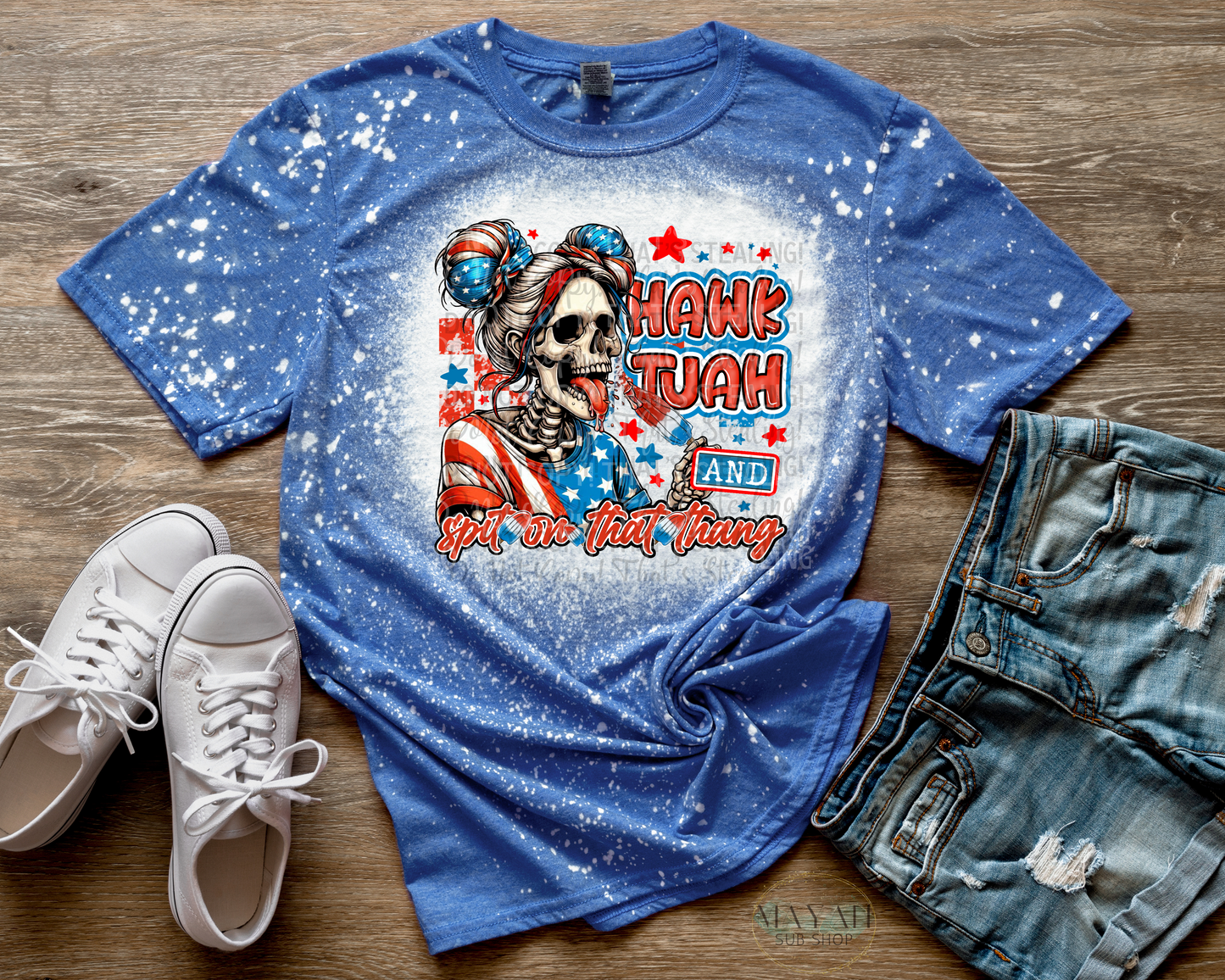 Spit On That Thang Patriotic Bleached Tee