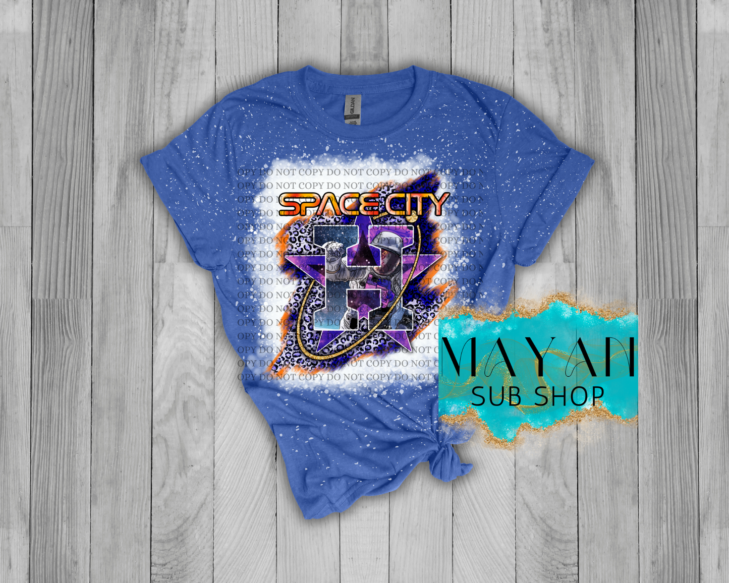 Space City Bleached Shirt - Mayan Sub Shop