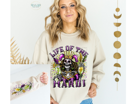 Life of the mardi in sand sweatshirt. -Mayan Sub Shop