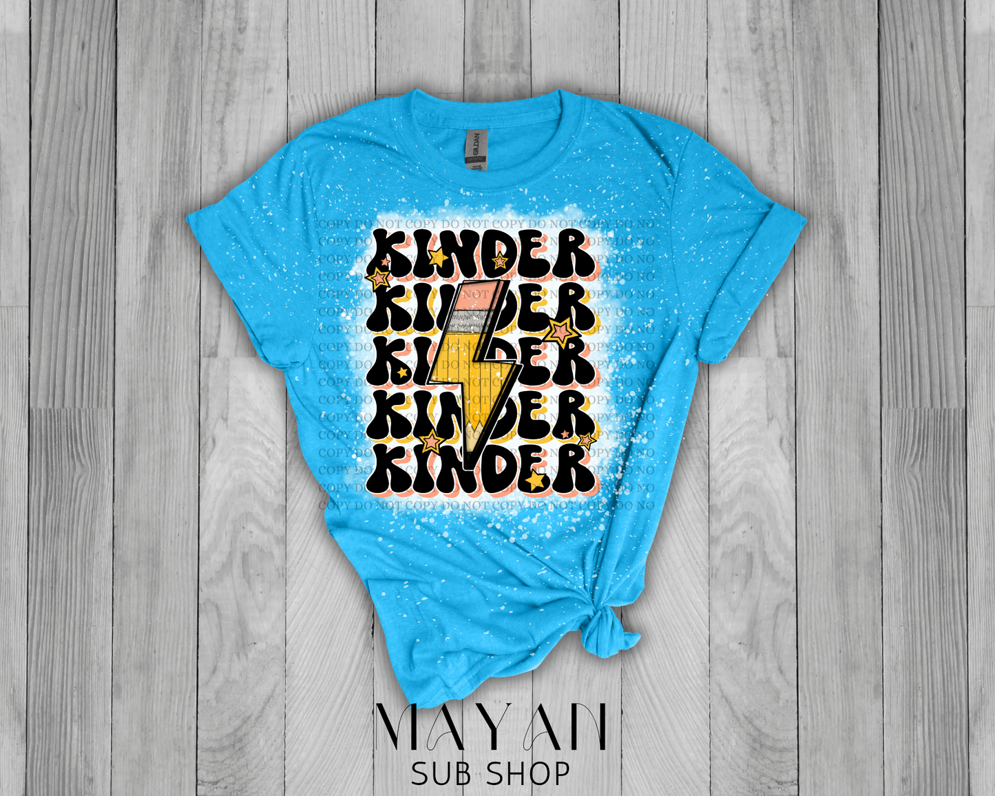 Kinder Teacher Retro Bleached Shirt - Mayan Sub Shop