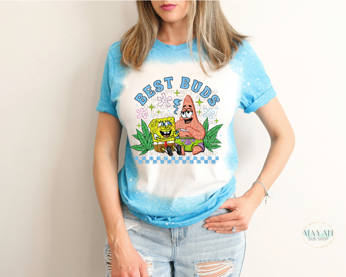 Best Buds Bleached Tee - Mayan Sub Shop