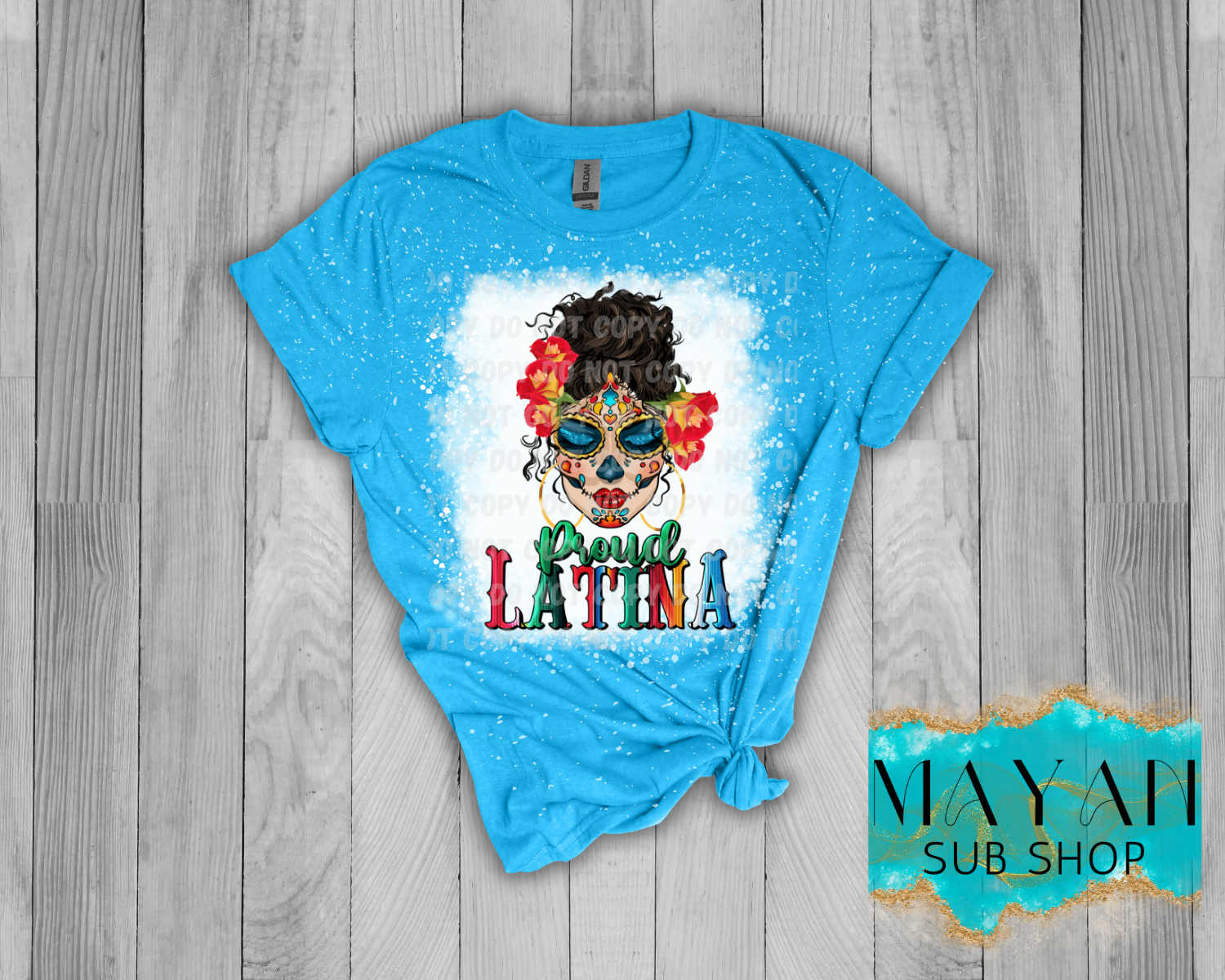 Proud Latina Bleached Shirt - Mayan Sub Shop