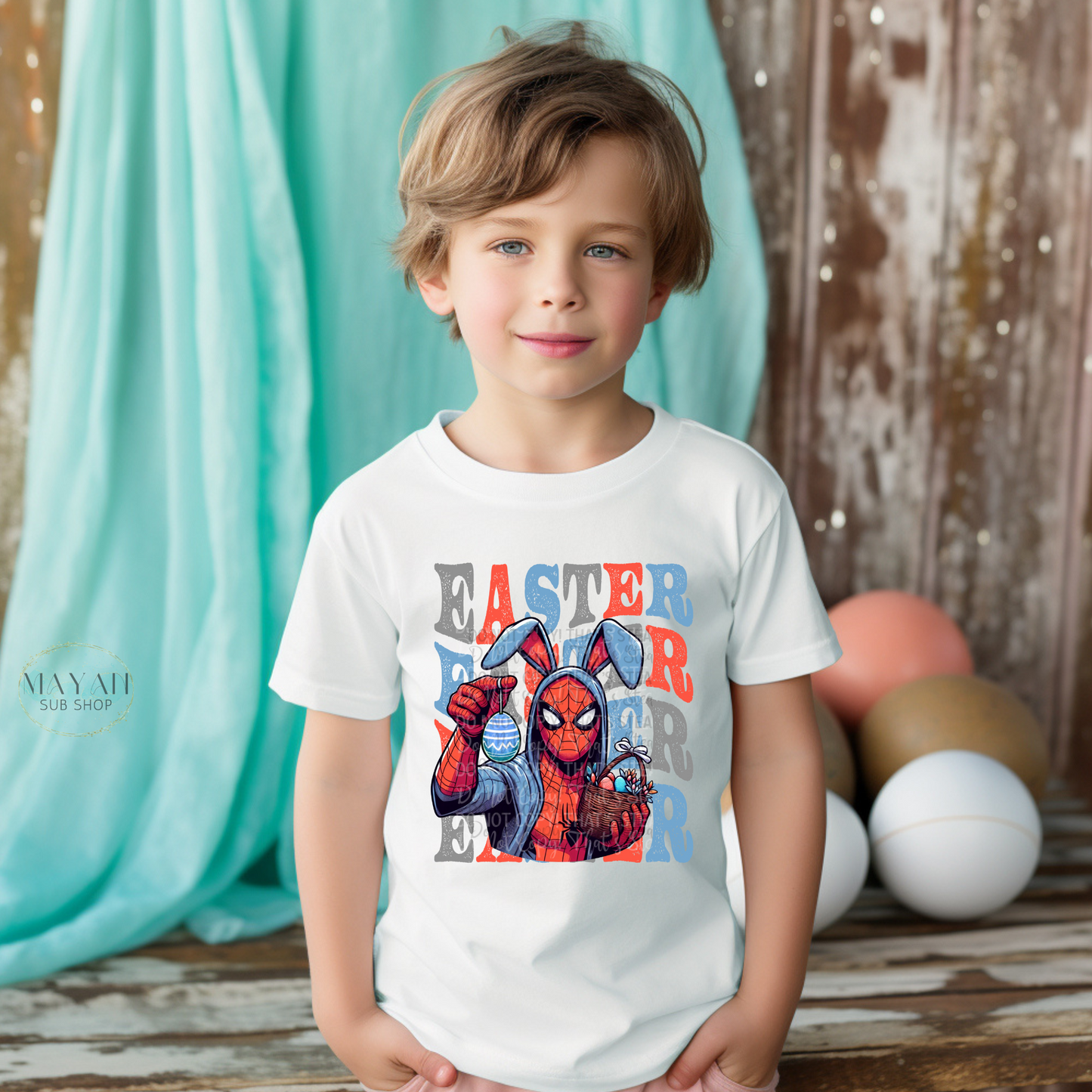 Easter super hero kids shirt. -Mayan Sub Shop