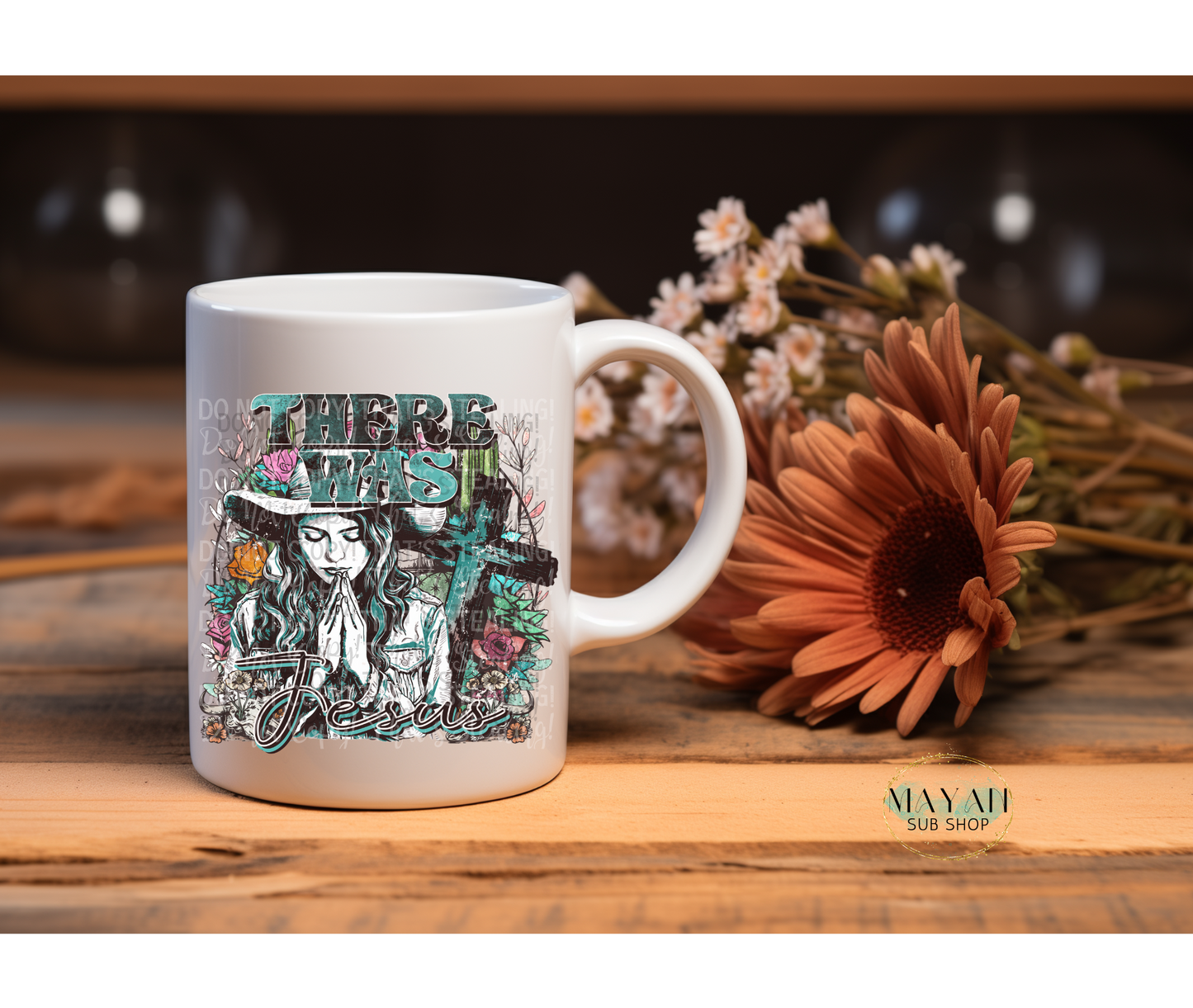 There was Jesus 15 oz. coffee mug. -Mayan Sub Shop