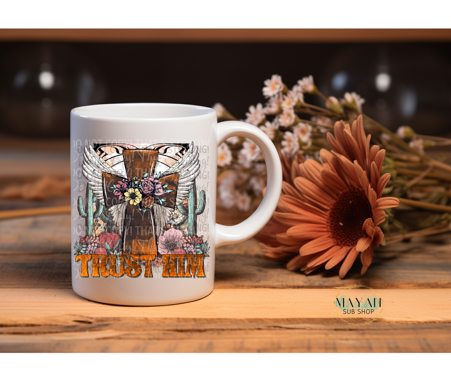 Trust Him 15 oz. coffee mug. -Mayan Sub Shop