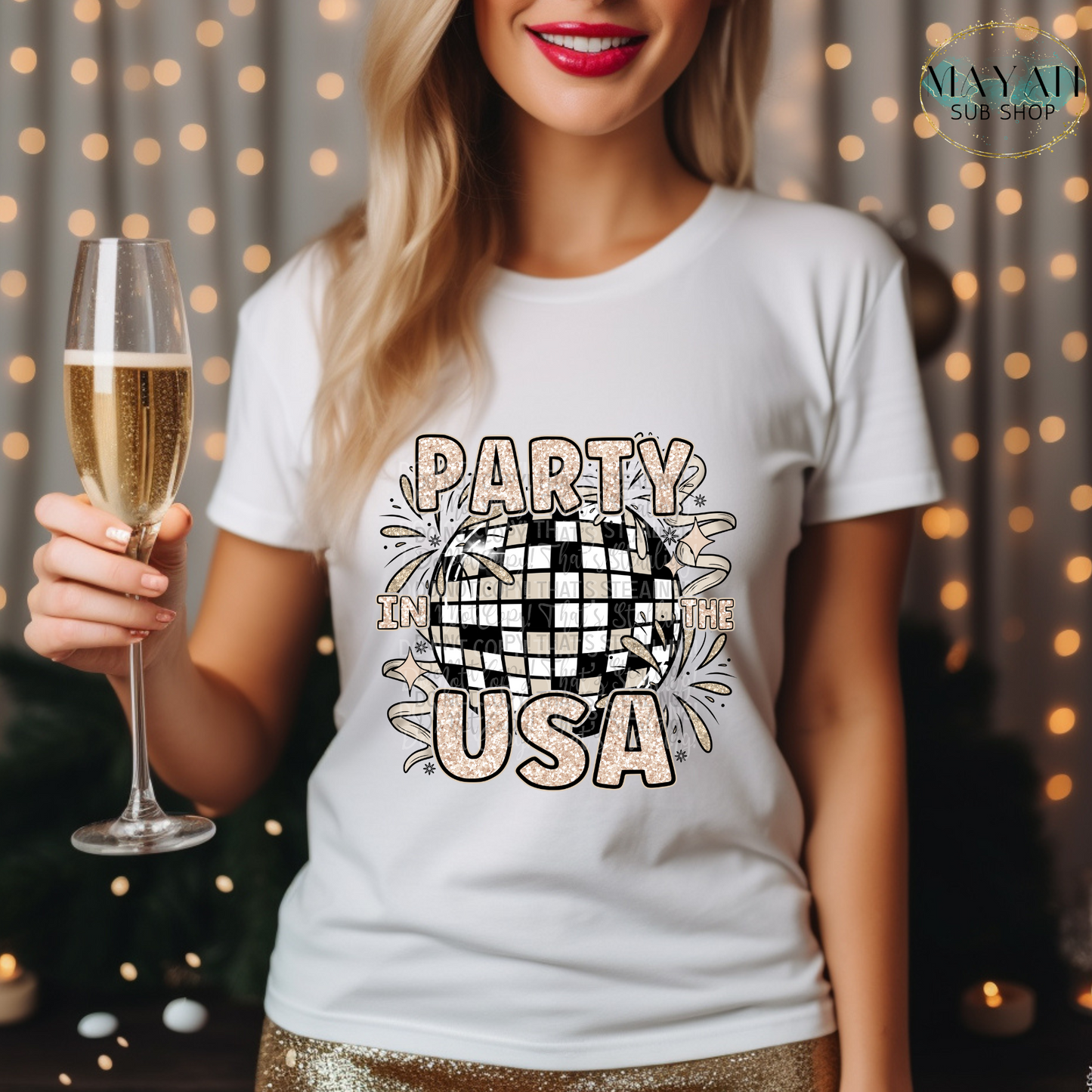 USA party shirt. -Mayan Sub Shop