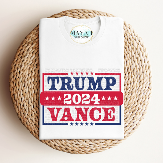 Trump 2024 Vance R/B shirt. -Mayan Sub Shop