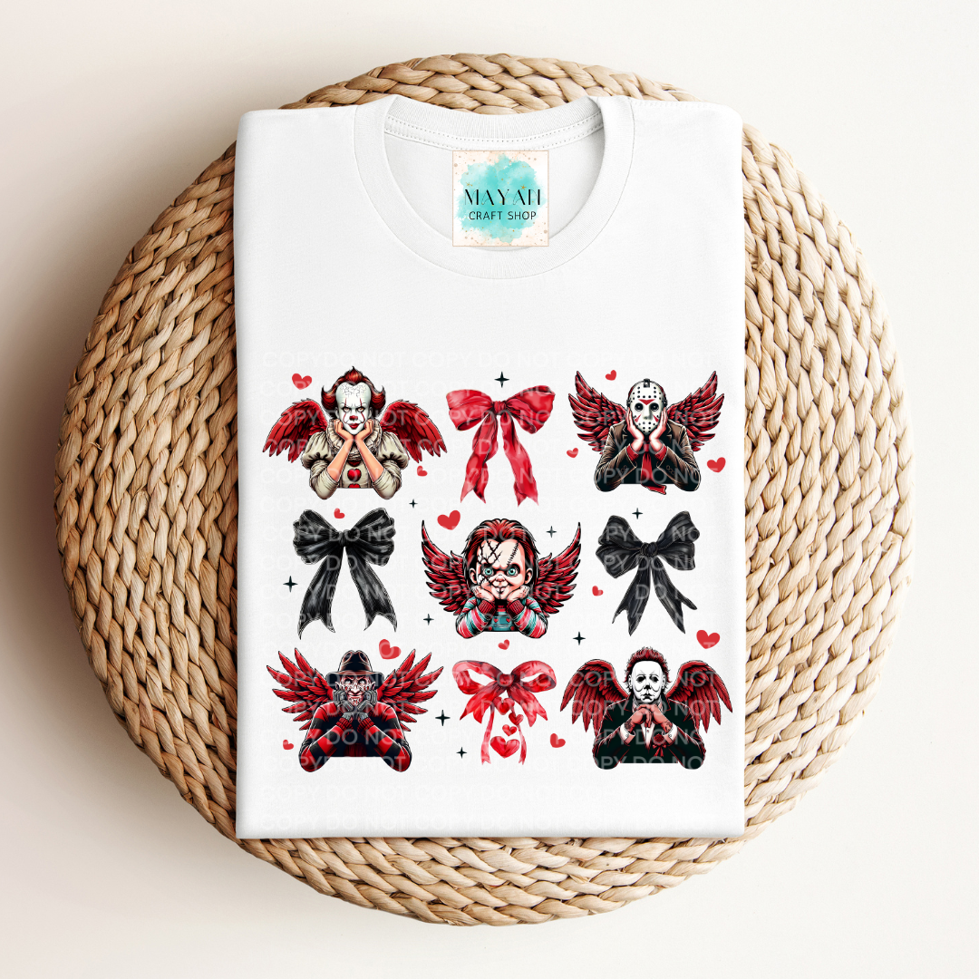 Horror Valentine's coquette white shirt. -Mayan Craft Shop