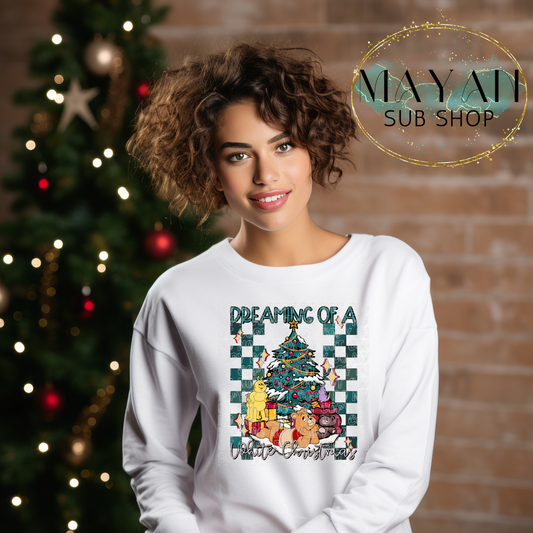 White Christmas dreaming sweatshirt. -Mayan Sub Shop