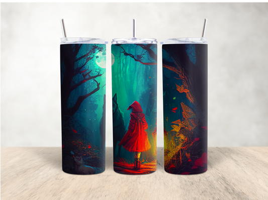 Fairy tale wolf in the woods 20 oz. skinny tumbler - Mayan Sub Shop