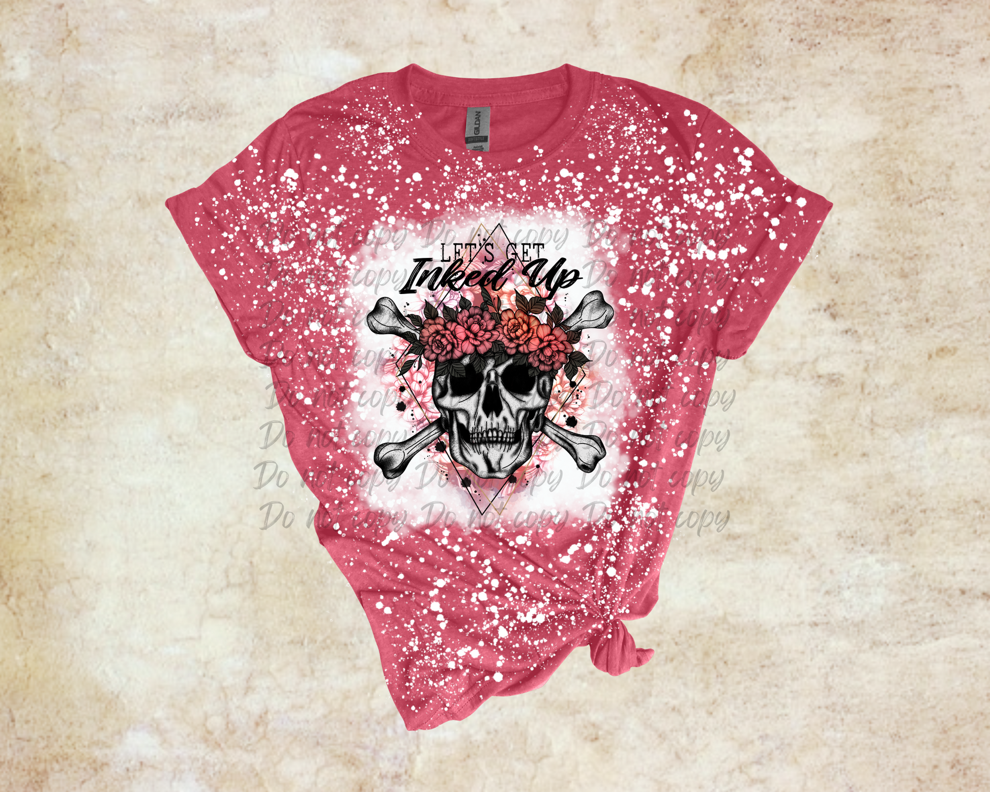 Inked bleached shirt | Let's get inked up - Mayan Sub Shop